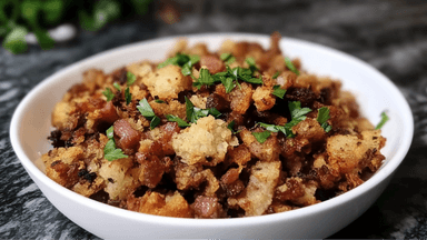 Keto Bacon & Sausage Crunchy Stuffing