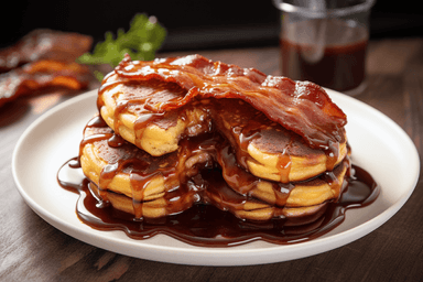 Keto Bacon Pancakes with Chocolate Dip