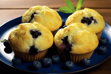Keto Lemon Blueberry Protein Muffins
