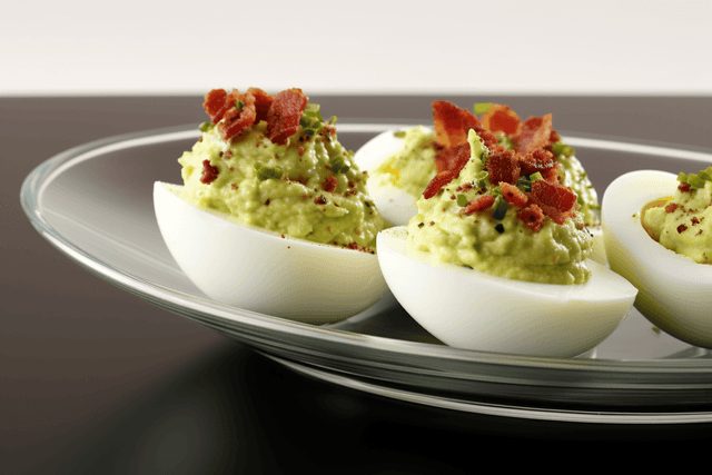 Keto Bacon and Avocado Deviled Eggs