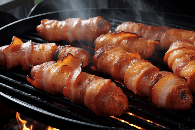 Keto Bacon Wrapped Brats