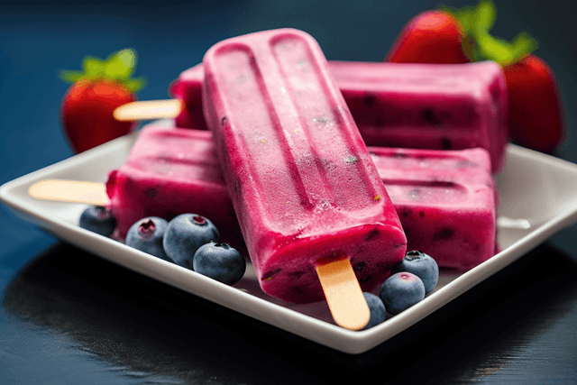 Keto Blueberry Yogurt Popsicles