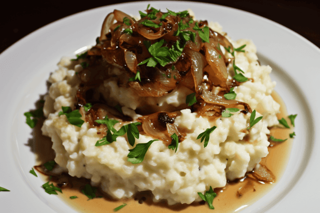 Keto Caramelized Onion and Horseradish Mash