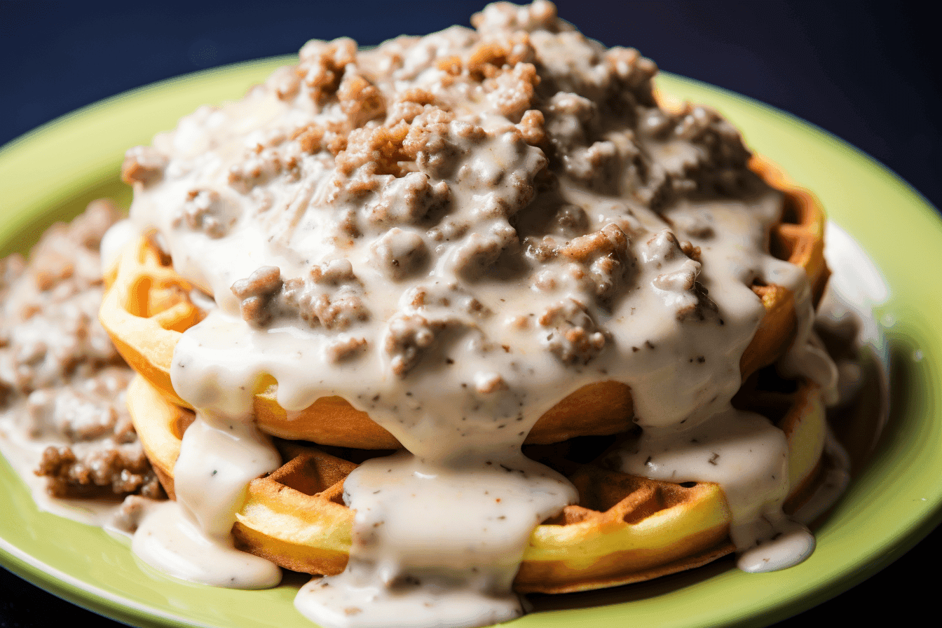 Chaffles and Sausage Gravy
