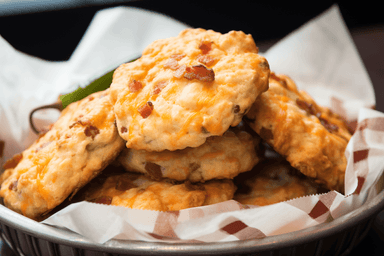 Keto Cheddar Jalapeno Bacon Biscuits