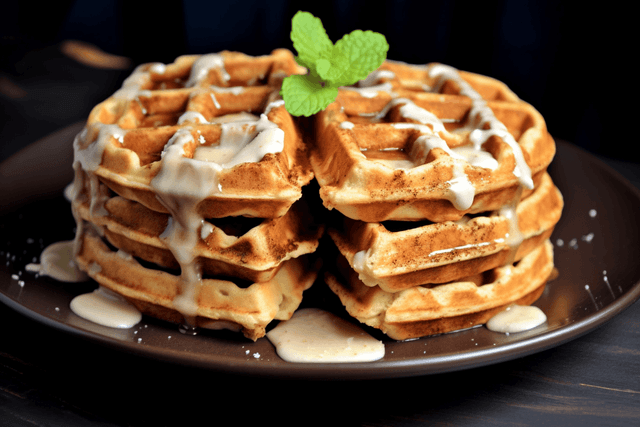Keto Cinnamon Roll Protein Waffles