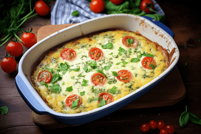 Keto Crustless Bacon And Egg Pie