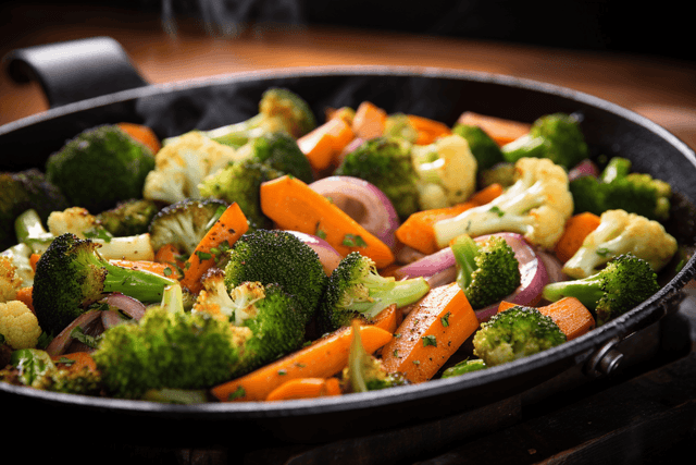 Keto Garlic & Rosemary Roasted Veggies with Parmesan