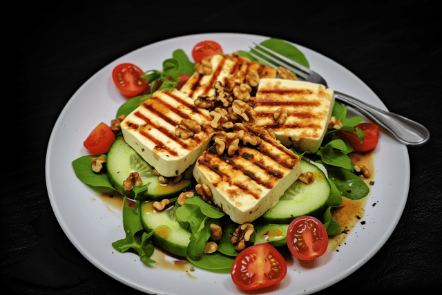 Keto Grilled Halloumi Salad