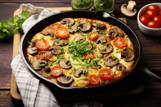 Keto Sausage, Cheddar, and Tomato Frittata