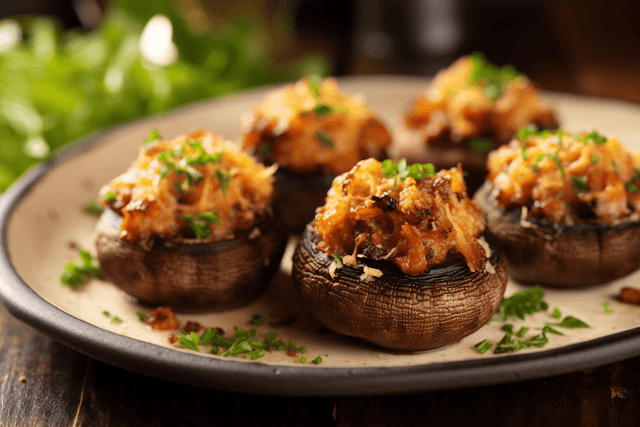 Keto Sausage Stuffed Mushrooms