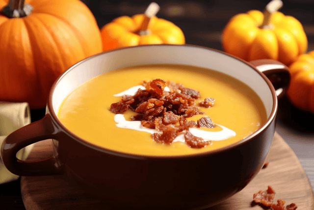 Keto Slow Cooker Bacon And Pumpkin Soup