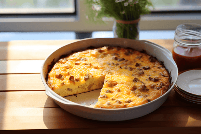 Keto Spicy Sausage and Caramelized Onion Breakfast Bake