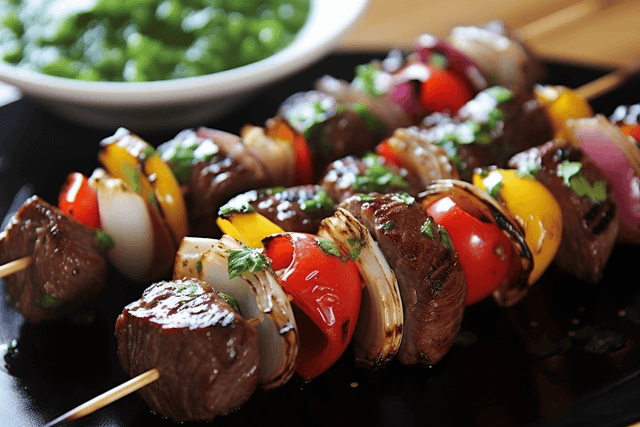 Keto Steak Kebabs with Chimichurri Sauce