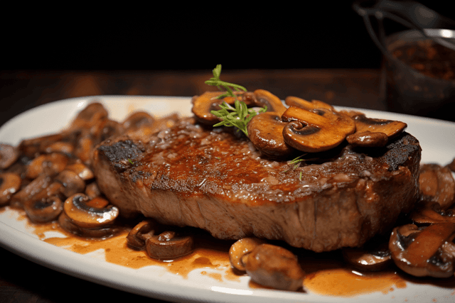 Keto Steak with Mushroom Port Sauce